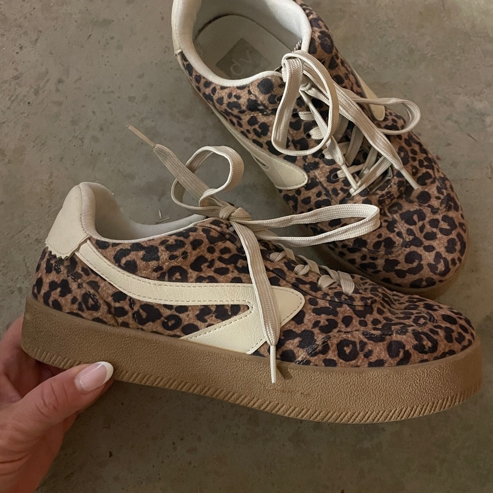 DV by Dolce Vita Leopard Print Sneakers with Cream Accents
